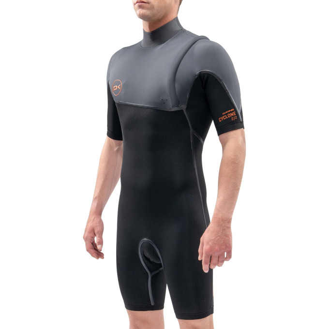 Гидрокостюм DAKINE MEN'S CYCLONE ZIP FREE SHORT SLEEVE FULL SUIT 2/2mm Black/Gray Размер L DK21M22CSS (0604565432773)