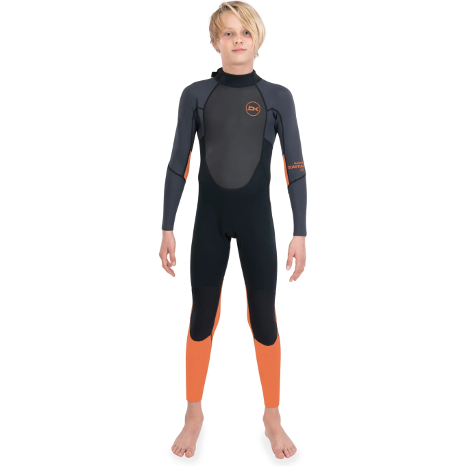 Гидрокостюм детский DAKINE KID'S QUANTUM BACK ZIP FULL SUIT 3/2mm F/L Black/Orange, размер 15 DK22K22QBZFL (0604565598004)