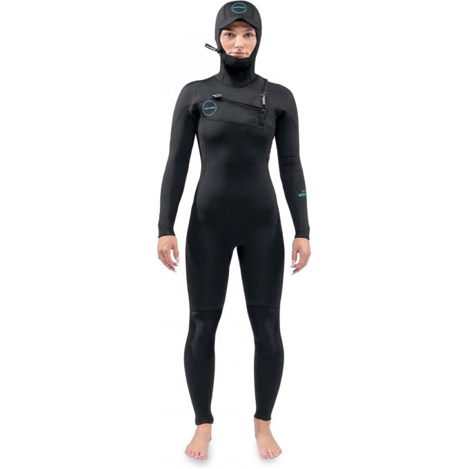Гидрокостюм женский DAKINE WOMENS MISSION CHEST ZIP HOODED 6/5/4mm BLACK, 8 DK21W654HMZ (0604565452139)