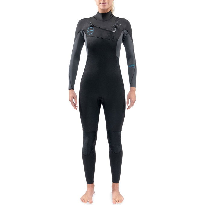 Гидрокостюм женский DAKINE WOMEN'S QUANTUM CHEST ZIP FULL SUIT 3/2mm Black/Grey Размер 14 DK21W32QZ (0604565437310)